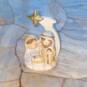 Holy Family Nativity Scene Shining Star Christmas Night Decoration